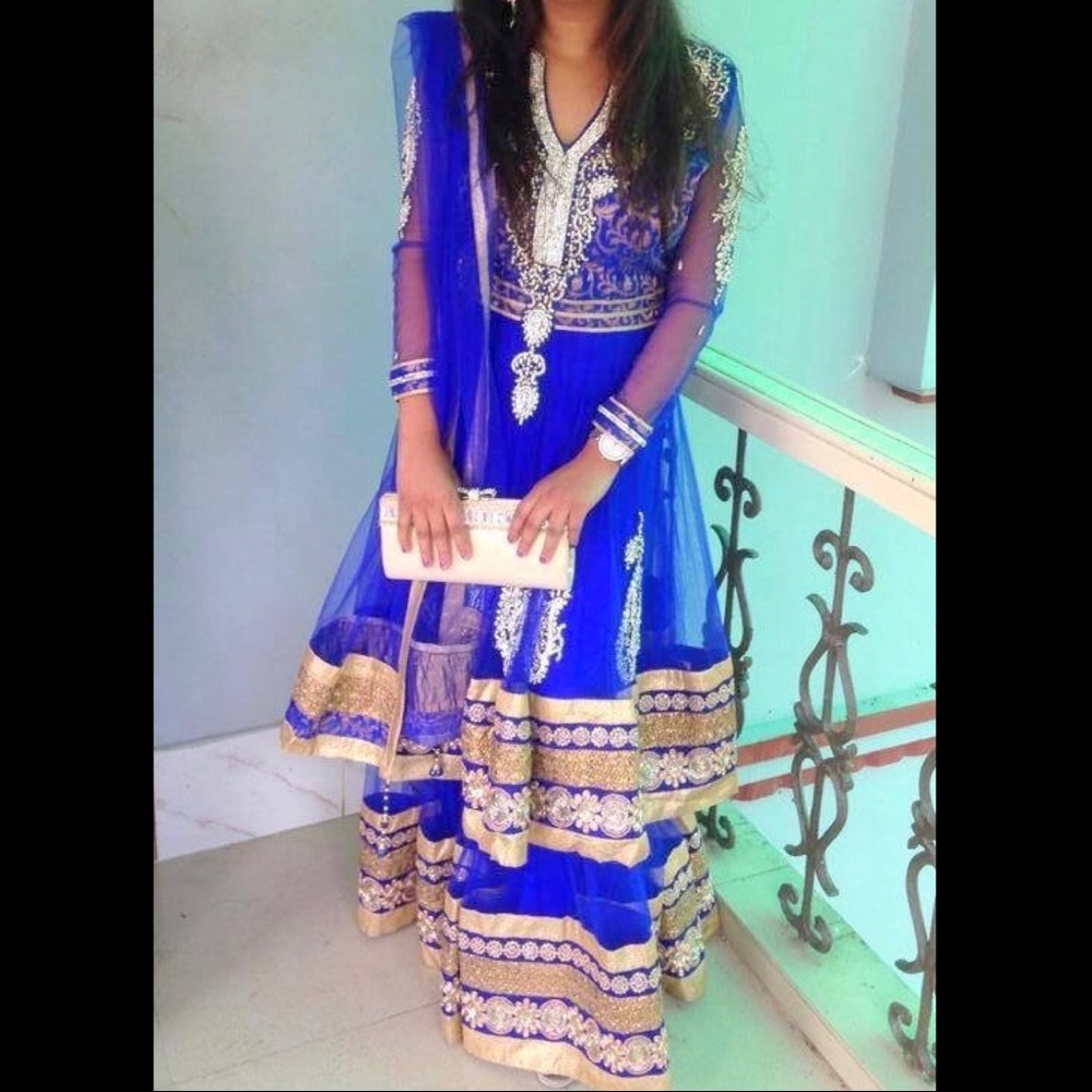 Royal Blue Indian Lehenga Choli Dress